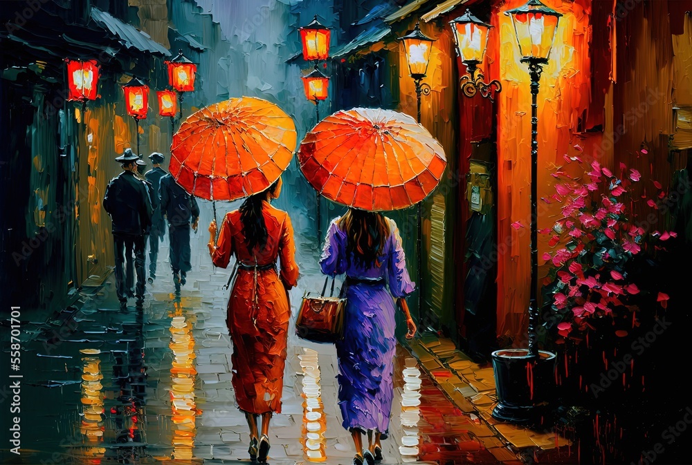 Naklejka premium oil painting style illustration of 