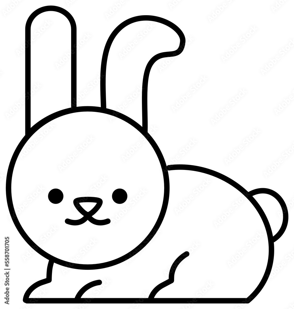 Obraz premium rabbit bunny cartoon outline icon