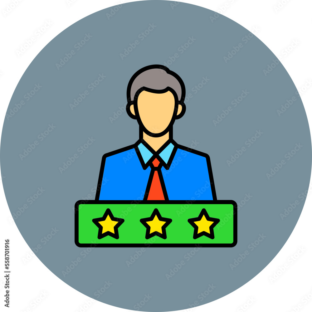 Rate Multicolor Circle Filled Line Icon Rate Multicolor Circle Filled Line Icon