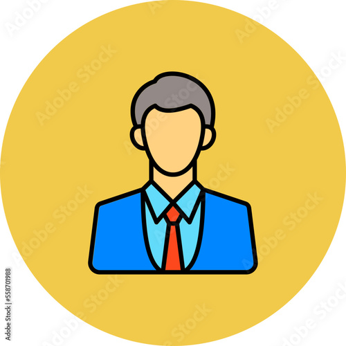 Manager Multicolor Circle Filled Line Icon