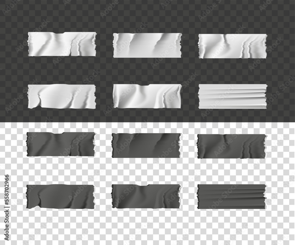 Free vector realistic metallic silver and black tape, sticker Free vector realistic metallic silver and black tape, sticker
