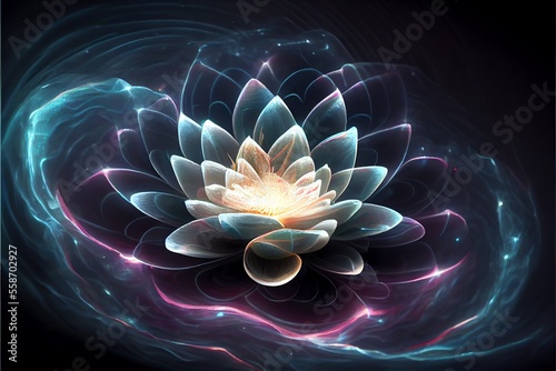 lotus flower with psychic waves emanating from the centre. Generative AI