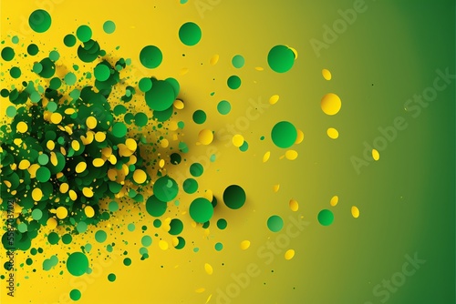 Green and yellow background with details  carnival. AI