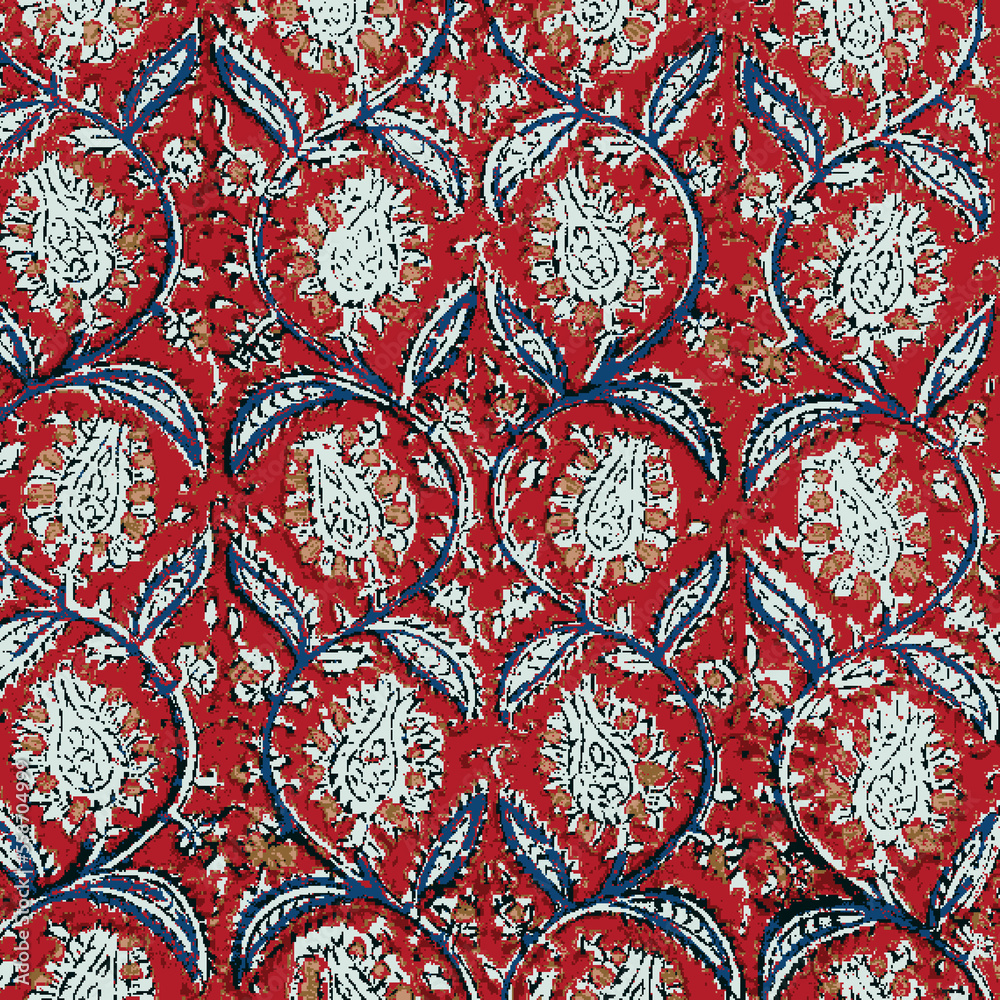 Ajrakh Pattern and block print Pattern and batik print Pattern