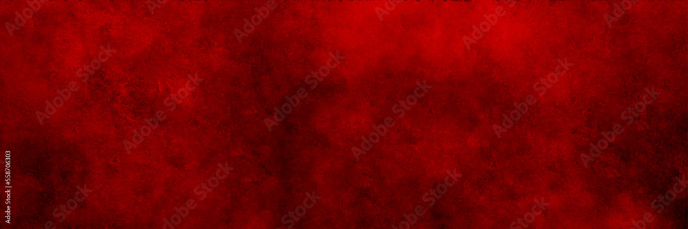 Dark red abstract texture for designer background. Bright vintage surface. Artistic plaster. Beautiful backdrop. Raster image. Red grunge textured wall background. Red abstract background.