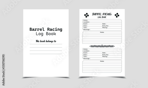 Barrel Racing Log Book, newborn printable tracker, planner, notebook, mood diary. Barrel Racing Diary | Notebook Printable Template