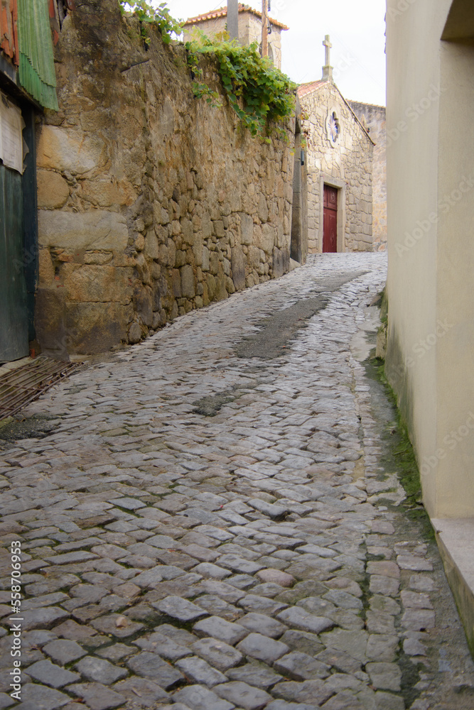 Little street of the pretty city of Vila Nova de Gaia in the west of Portugal