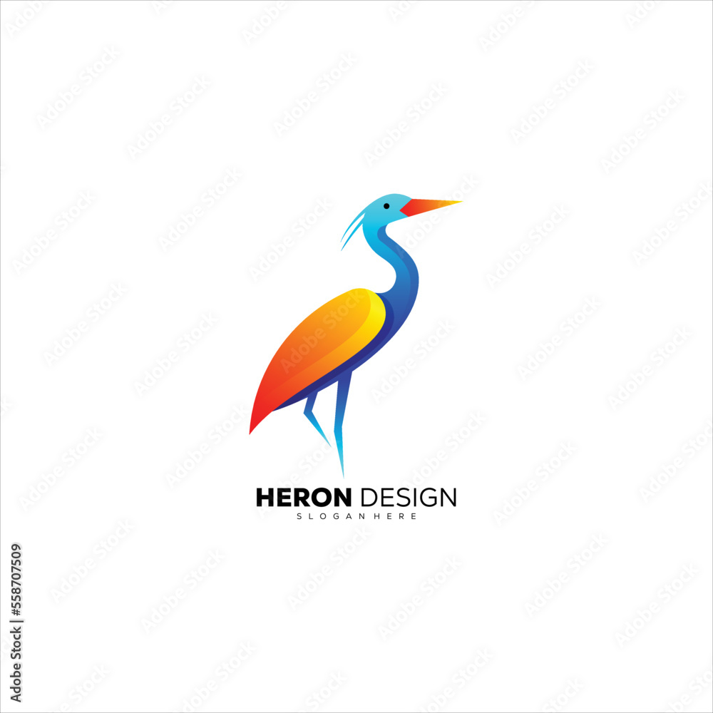 Obraz premium Heron design logo design colorful