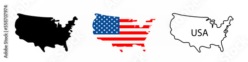 USA map shape isolated illustration