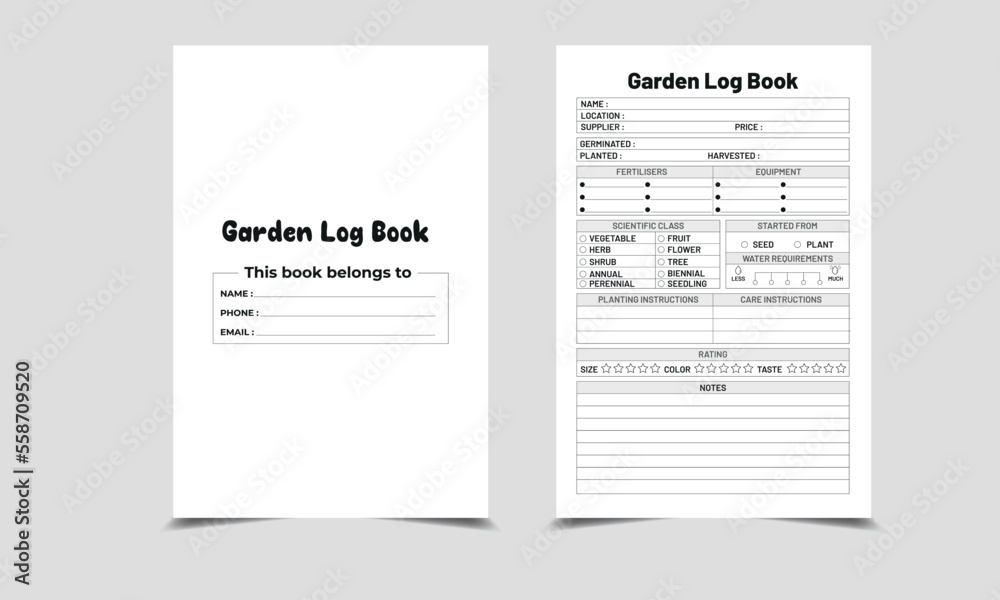 Garden Log Book Garden journal and plant growing tracker notebook Garden Log Book Garden journal and plant growing tracker notebook