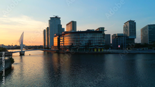 Media City UK district in Manchester - drone photography