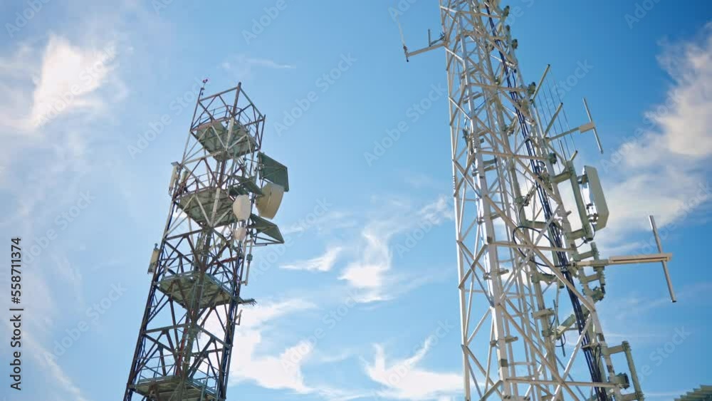 High antenna tower for transmitting and receiving signal from radars