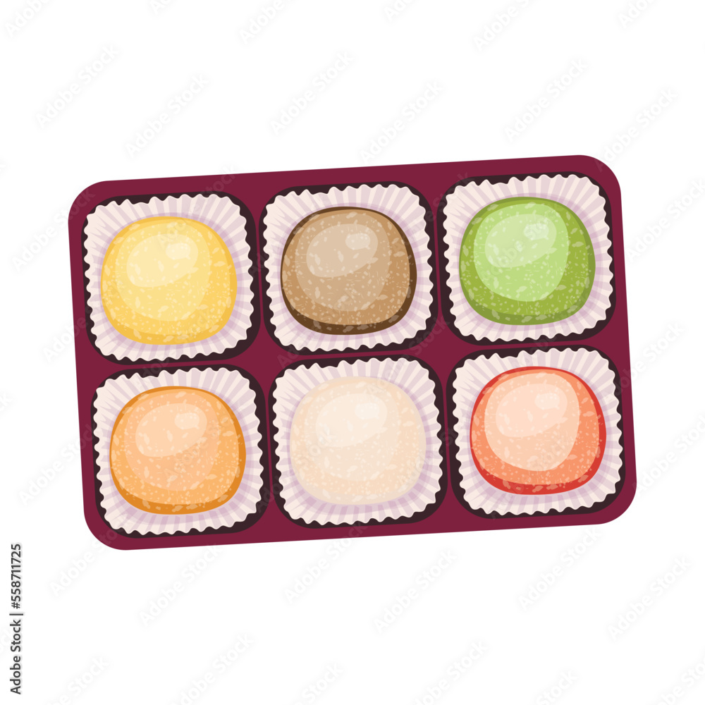 Mochi. Moti. Japanese traditional weet soft dessert. Ball of rice flour with bean paste . Bento mochi dish. Engraving Vintage retro hand drawn style. Mochi. Moti. Japanese traditional weet soft dessert. Ball of rice flour with bean paste . Bento mochi dish. Engraving Vintage retro hand drawn style.