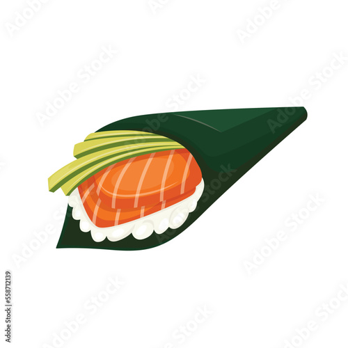 Temaki japan asian food vector logo design pack isolated on white background.