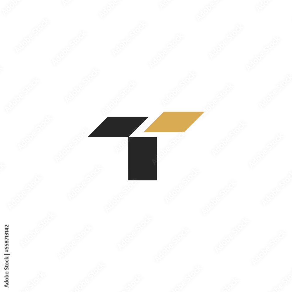 letter T geometric logo design letter T geometric logo design