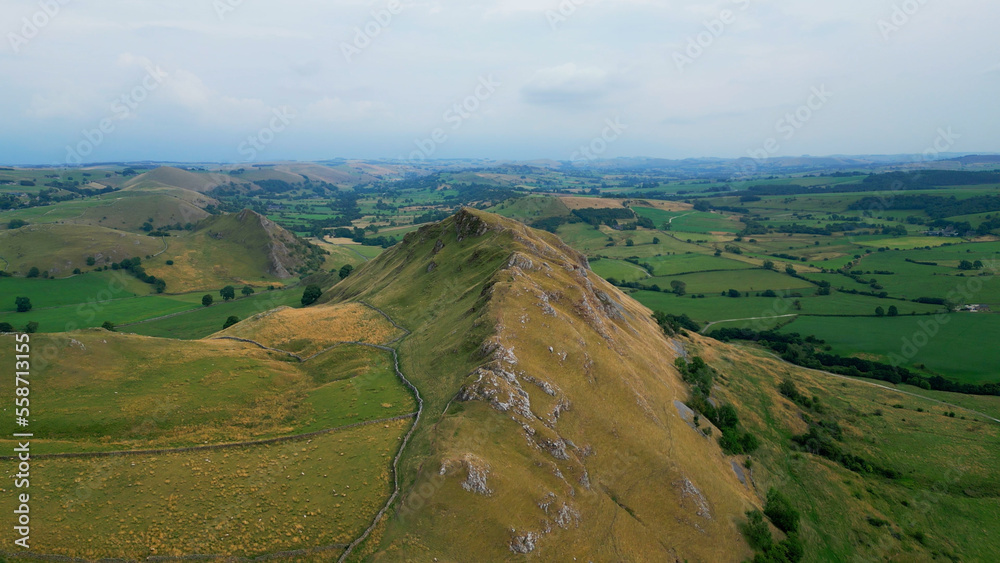 Chrome Hill and Parkhouse Hill at Peak district National Park - drone photography