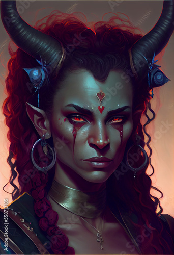 Tiefling Druid Woman - generative ai