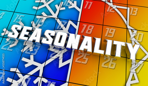 Seasonality Calendar Business Cycle Seasonal Trend Analysis 3d Illustration photo