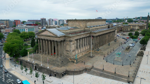 St George s Hall Liverpool from above - aerial view - drone photography photo