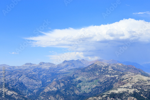 A vast view from the top of Mammoth mountain in Mammoth Lakes, California