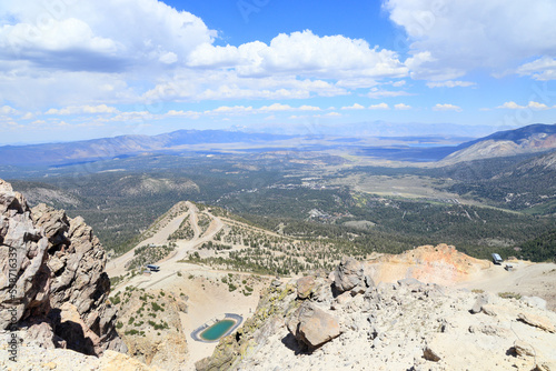 A vast view from the top of Mammoth mountain in Mammoth Lakes, California