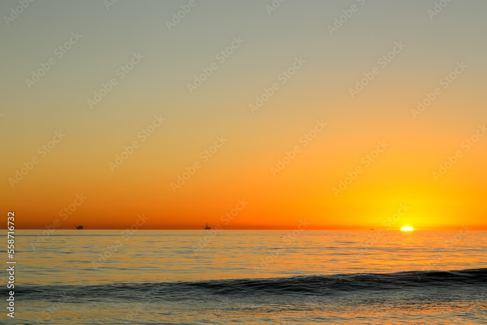 A magnificent sunset at El capitan state beach, California