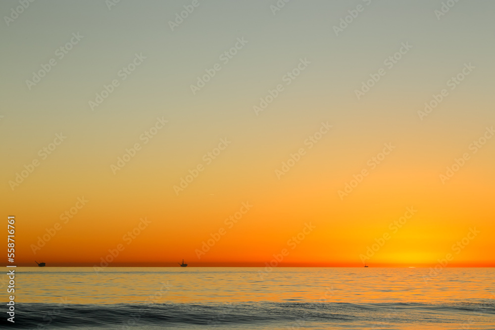 A magnificent sunset at El capitan state beach, California