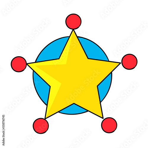 serif cowboy badge star icon