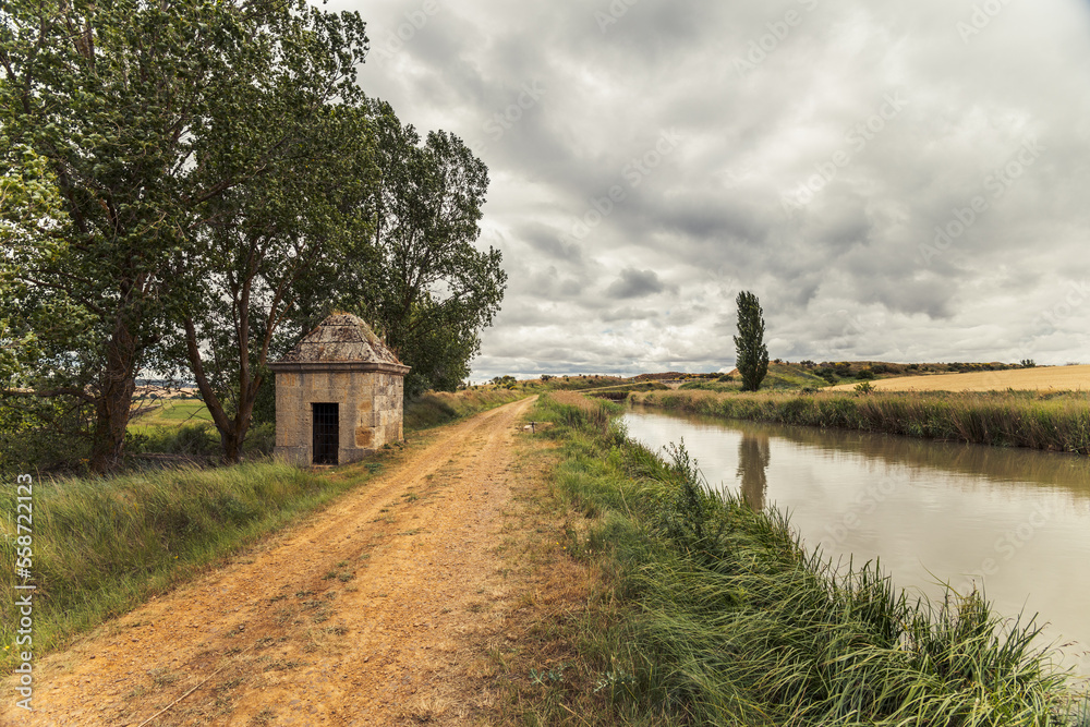 Landscape of the Canal de Castilla in Palencia