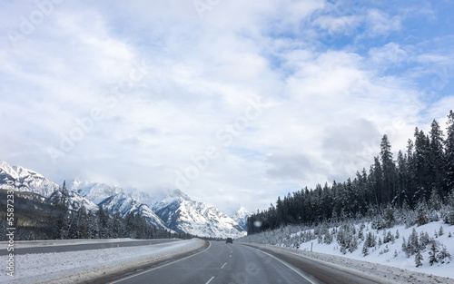 Drive Through Canadian Rockies in Alberta Canada