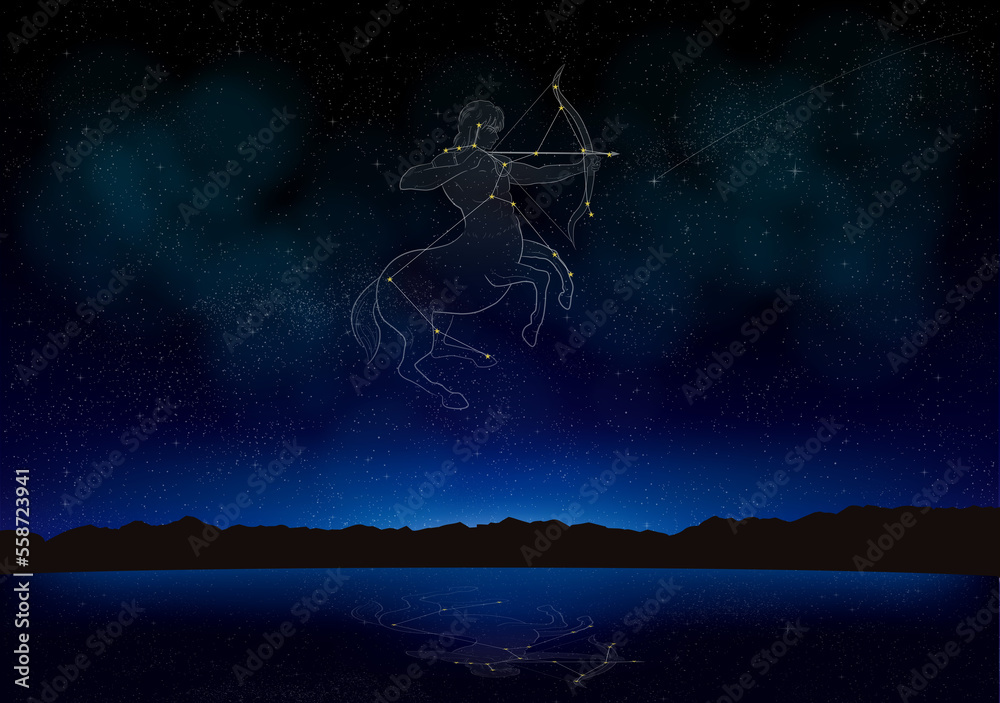 82+ 图片 射手 座 新的 35 夜空に浮かぶ射手座Stock Illustration | Adobe Stock