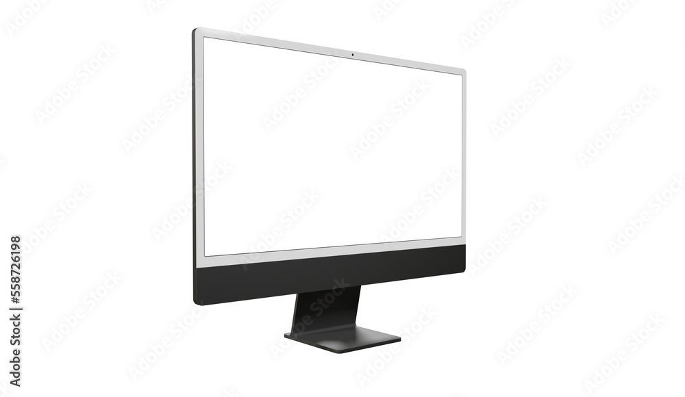 Workspace blank screen desktop computer, Mockup computer Workspace blank screen desktop computer, Mockup computer