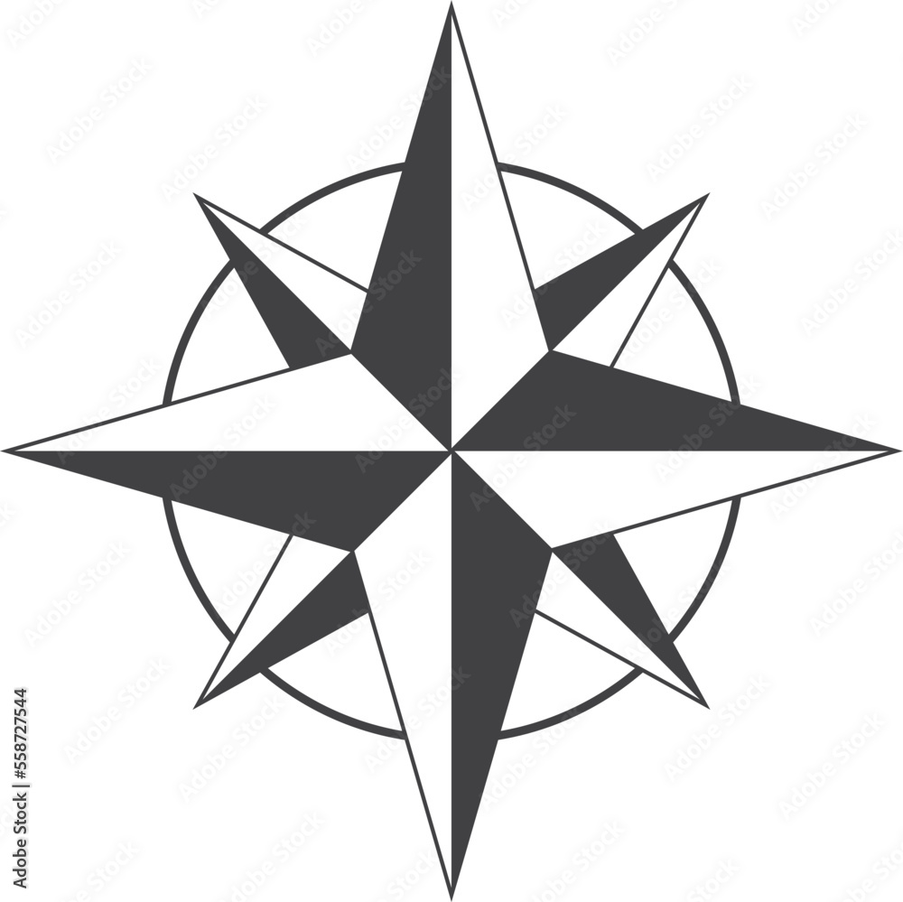 vector illustration - icon of compass rose