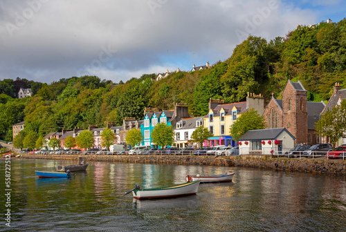 Coastline of the small picturesque town of Tobermory on the 'Isle of Mull' on the Inner Hebrides