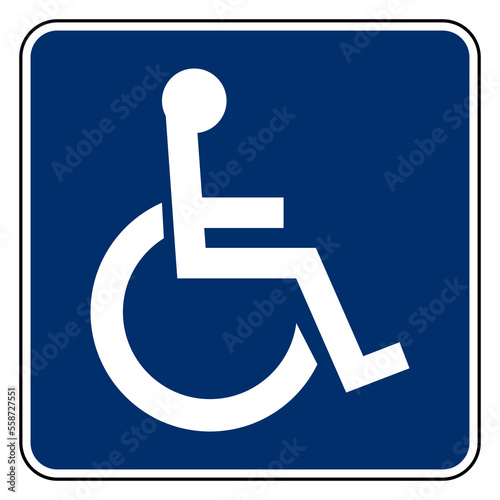 Wheelchair Symbol. A stylized image of a person in a wheelchair. (ISA) International Symbol of Access.