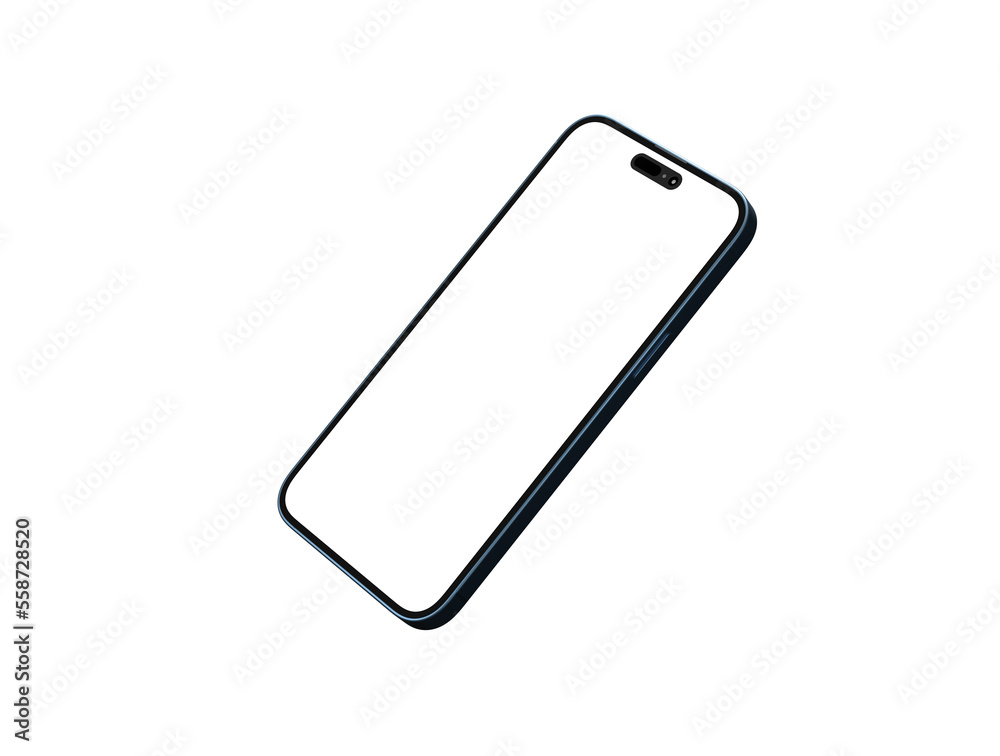 smartphone With Blank Screen in 3d smartphone With Blank Screen in 3d