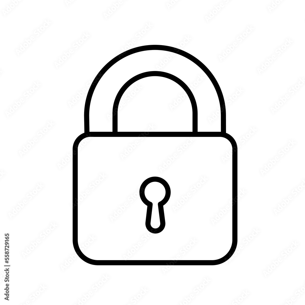 Lock icon. Vector line. Editable outline stroke. Lock icon. Vector line. Editable outline stroke.