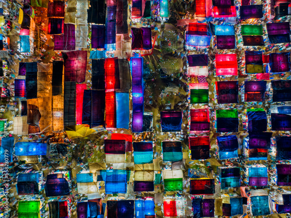Aerial view of temporary tents for the Third largest Muslims congregation in Barisal, Bangladesh. Aerial view of temporary tents for the Third largest Muslims congregation in Barisal, Bangladesh.