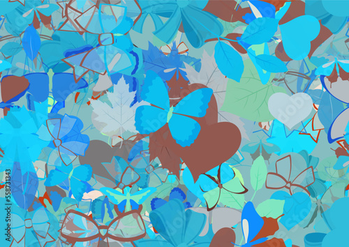 Background pattern abstract design texture. Seamless. Theme is about beautiful, redbud, gorgeous, design, tree, drawing, Butterfly, composition, decoration, love, beech, ribbons, summer