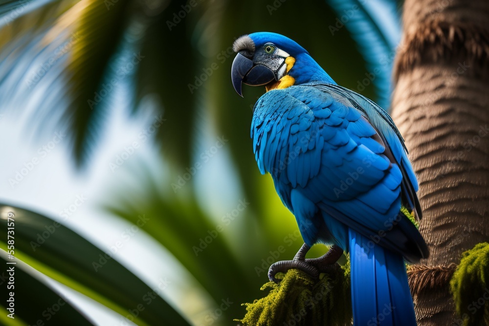 Obraz premium blue and yellow macaw ara