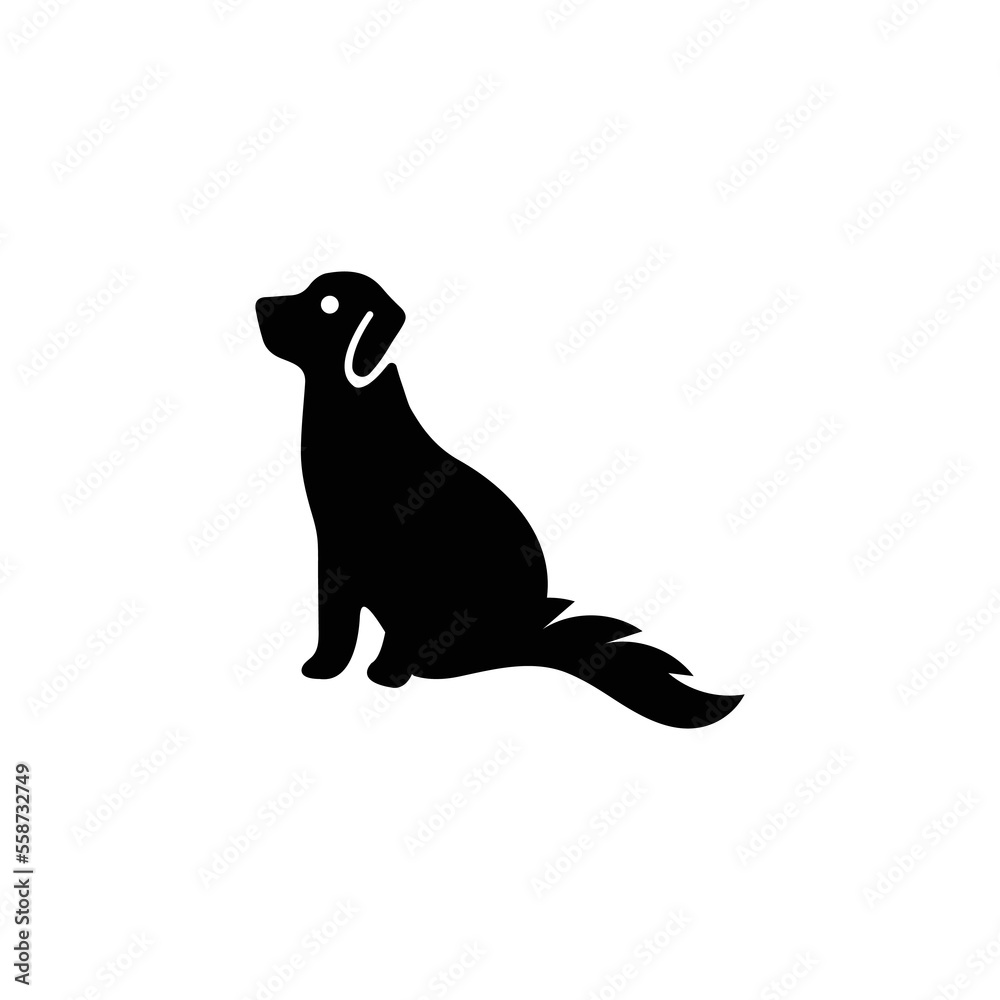 Dog animal vector logo design . icon logo . silhouette logo 