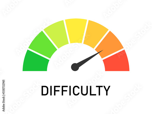 Difficulty meter isolated vector illustration
