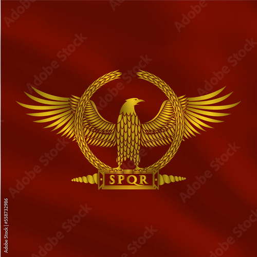 Roman flag with golden eagle