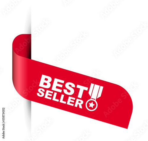 red vector illustration banner best seller
