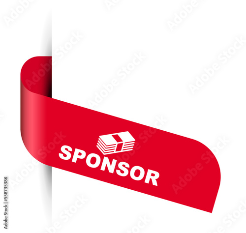 red vector illustration banner sponsor