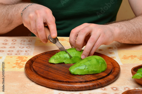 process of making avocado guacamole photo