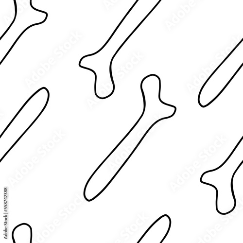 seamless pattern Jade massage roller, gouache scraper