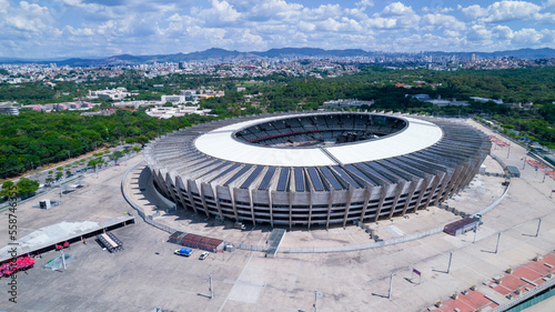 Aerial view of Mineirão football stadium in Pampulha, Belo Horizonte, Brazil