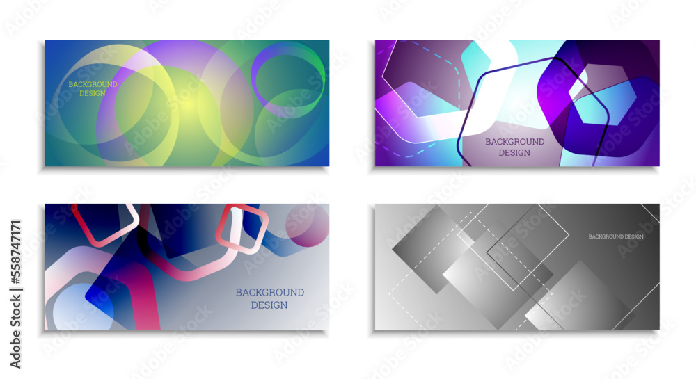 Geometric abstract background. Set of 4 backgrounds. Various geometric shapes. Cover design for school notebook or magazine, background, wallpaper. Eps vector Geometric abstract background. Set of 4 backgrounds. Various geometric shapes. Cover design for school notebook or magazine, background, wallpaper. Eps vector