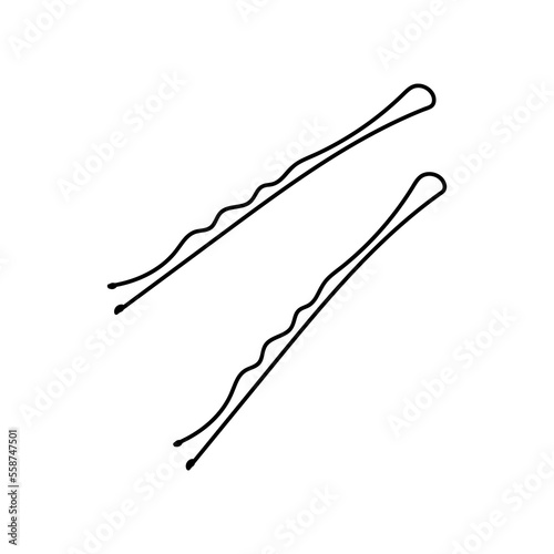 Hairpins of invisibility. Black and white vector image. Coloring.